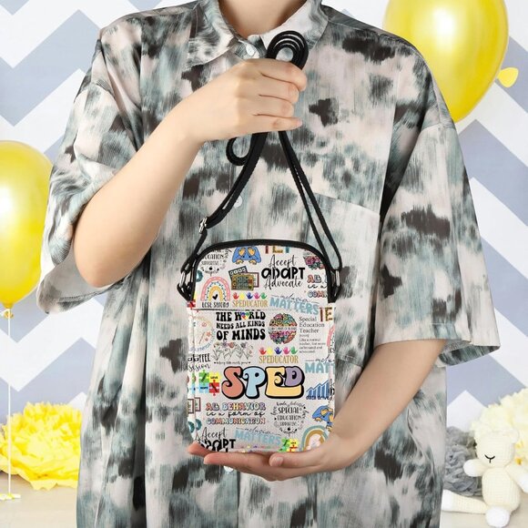 Versatile Teacher Gift: Canvas Zipper Crossbody Bag for Style and Functionality - Picture 7 of 7